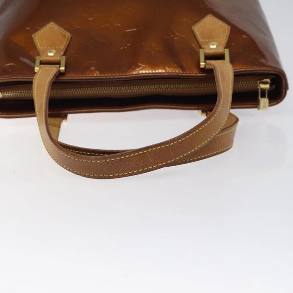 LOUIS VUITTON Monogram Vernis Houston Hand Bag Bronze - Picture 7 of 16